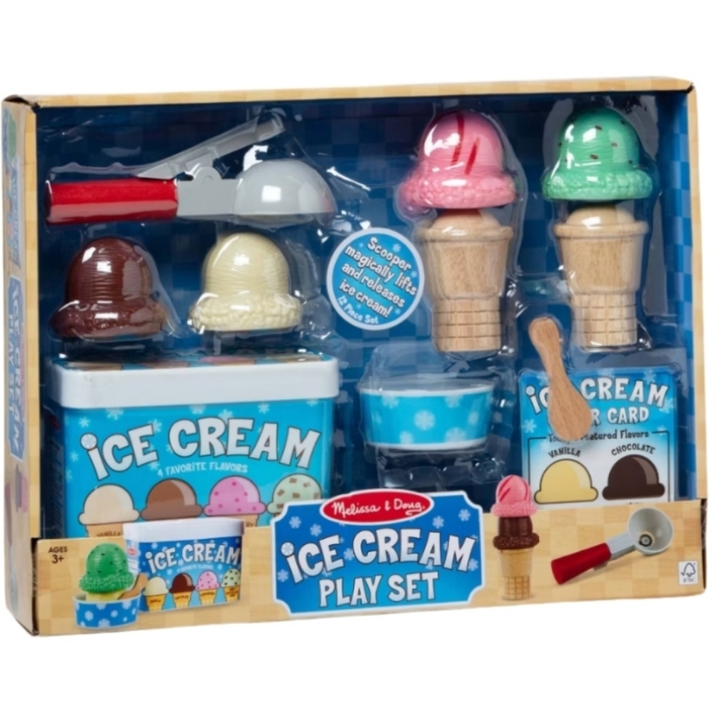 Melissa & Doug Scoop & Serve 12-piece Ice Cream Play Set Unopened NIB